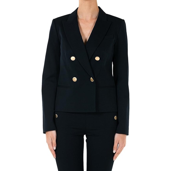 Michael Michael Kors Double-Breasted Cropped Blazer - Picture 2 of 4